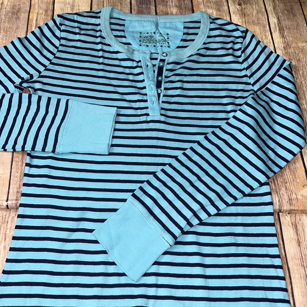 Gillian & O’Malley Striped Long Sleep Dress, Size Small